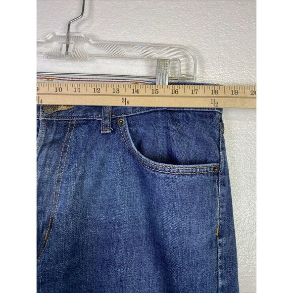 Lands' End Jeans Mens 37 Straight Relax Fit Blue‎ Denim Dad Western Pants 37x27 - Picture 3 of 8